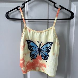 SHEIN butterfly crop tank
